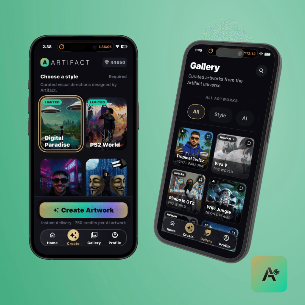 Artifact app interface