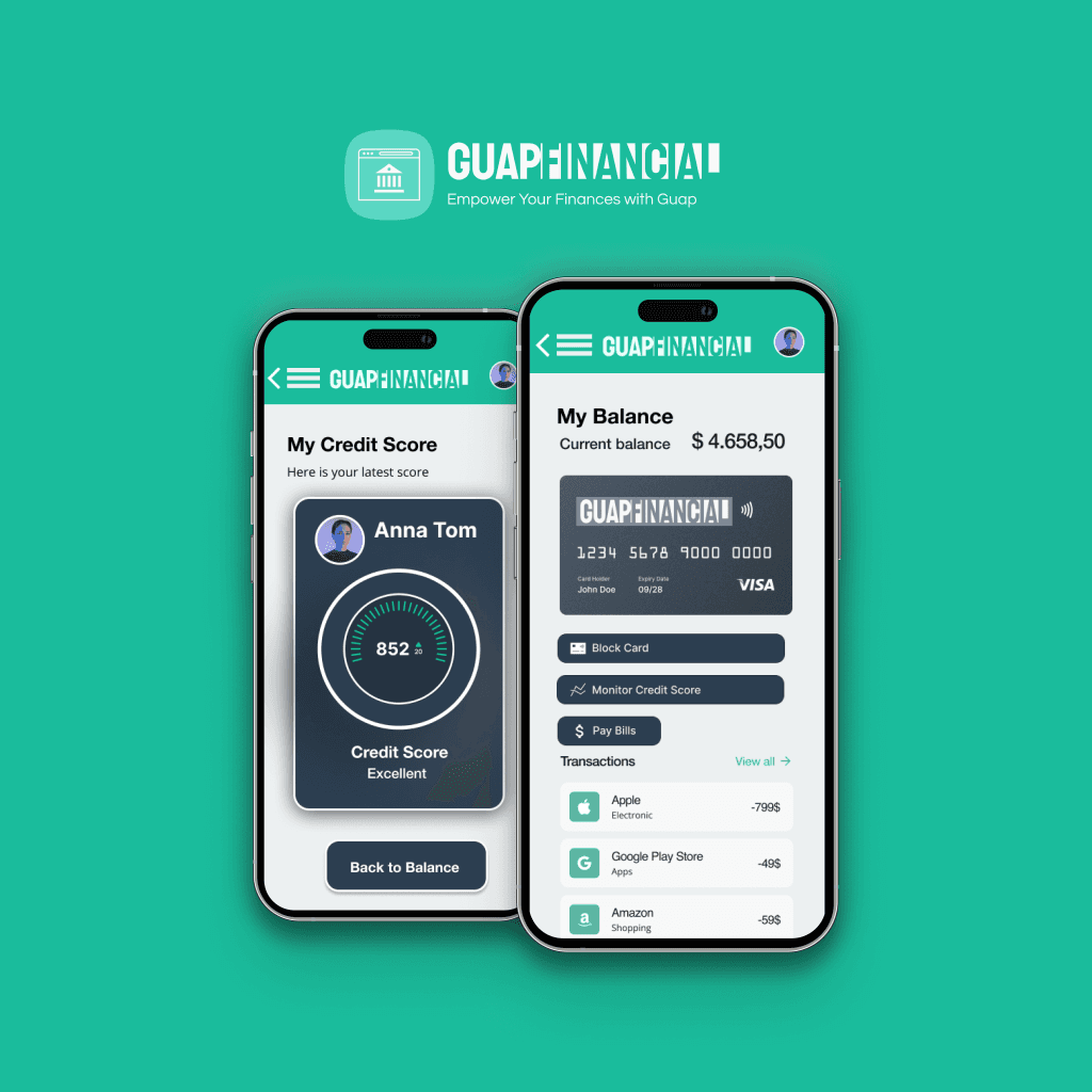 Guap Financial app interface